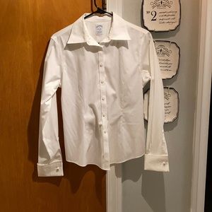 Whit collar button down shirt/ tuxedo shirt
